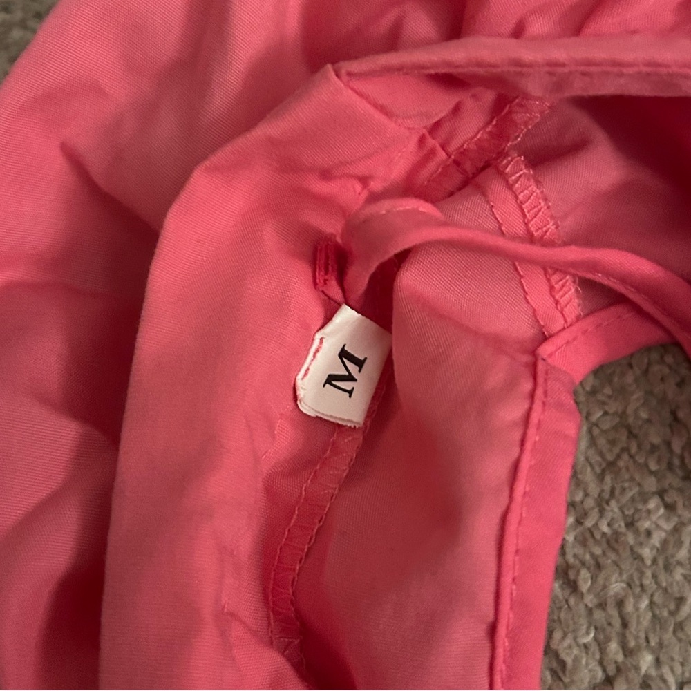 Pink Ruffled V-Neck Dress - Picture 4 of 4